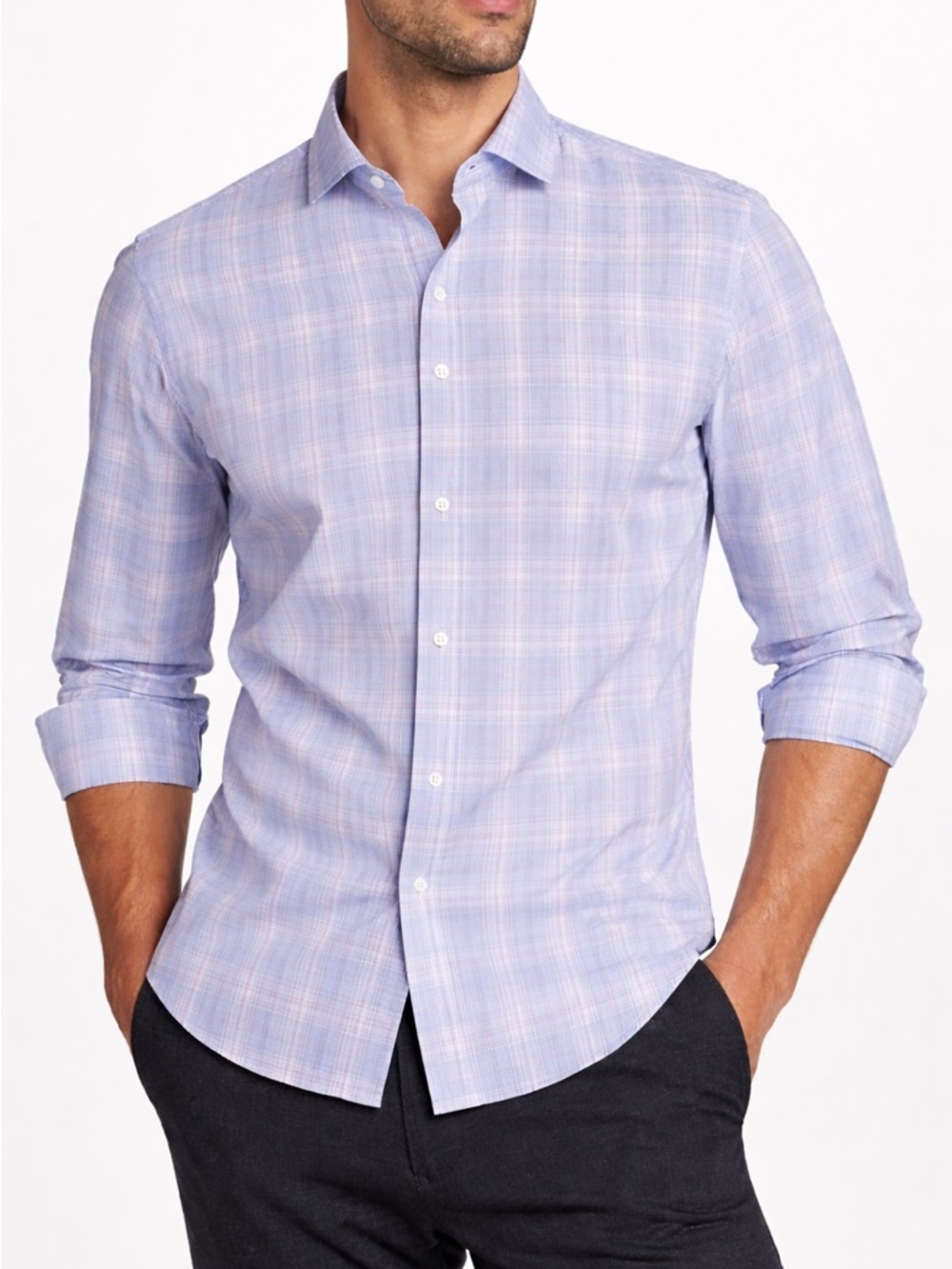 Zachary Prell Cochran Blue Plaid Button Down Shirt XS NWT Cotton
